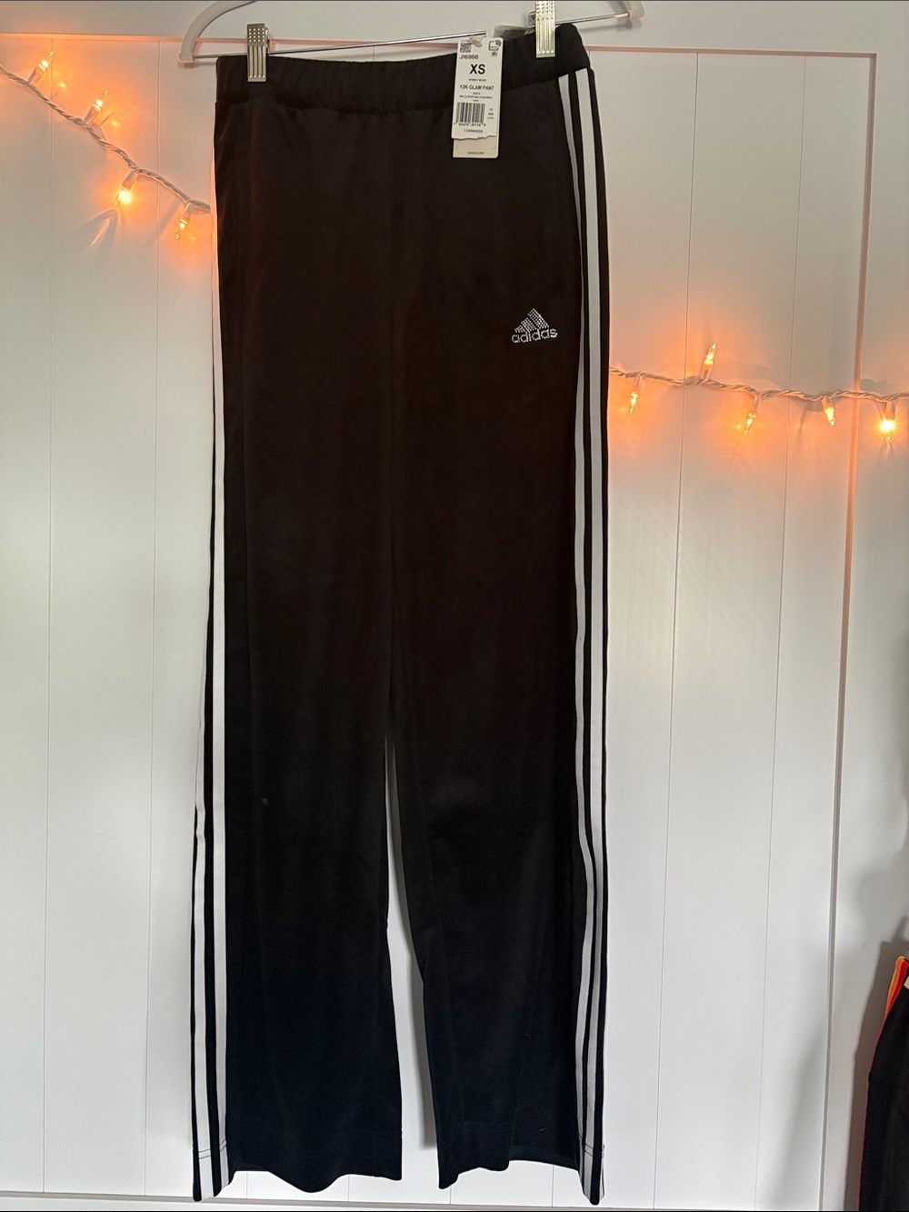 adidas Black Jogger Pants with White Side Stripes